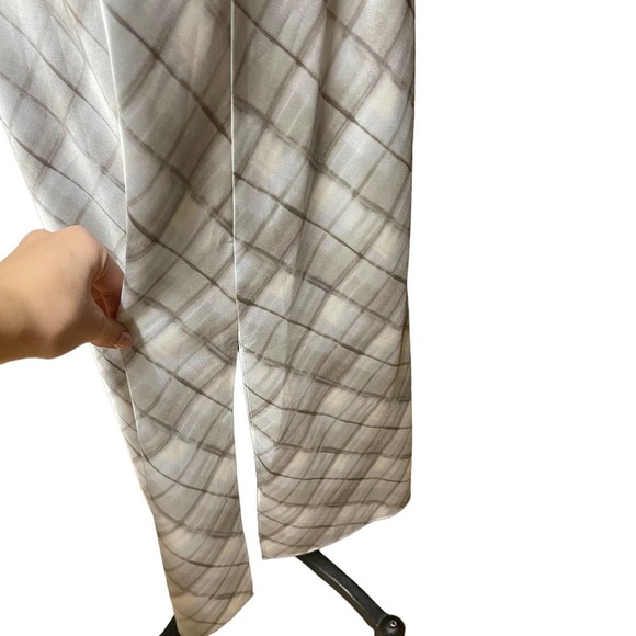 Vince Hazy Plaid Cowl Neck Slip Dress in Powder Blue Gray Size 8 - Picture 6 of 13
